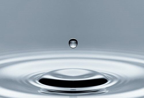 Water Drop Falling Making Concentric Circles